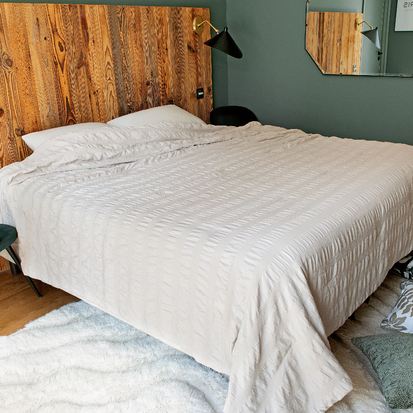 Jeté de lit Effet Seersucker