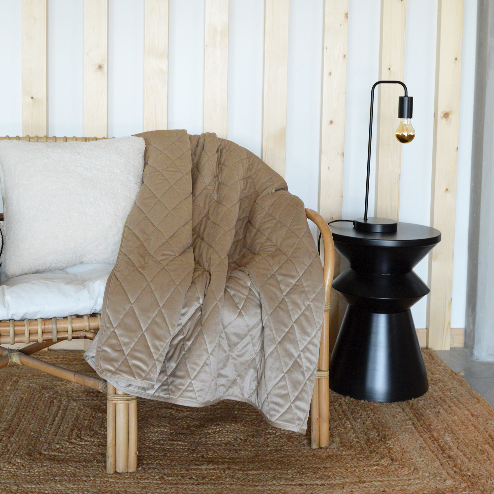 Plaid Canapé en velours matelassé