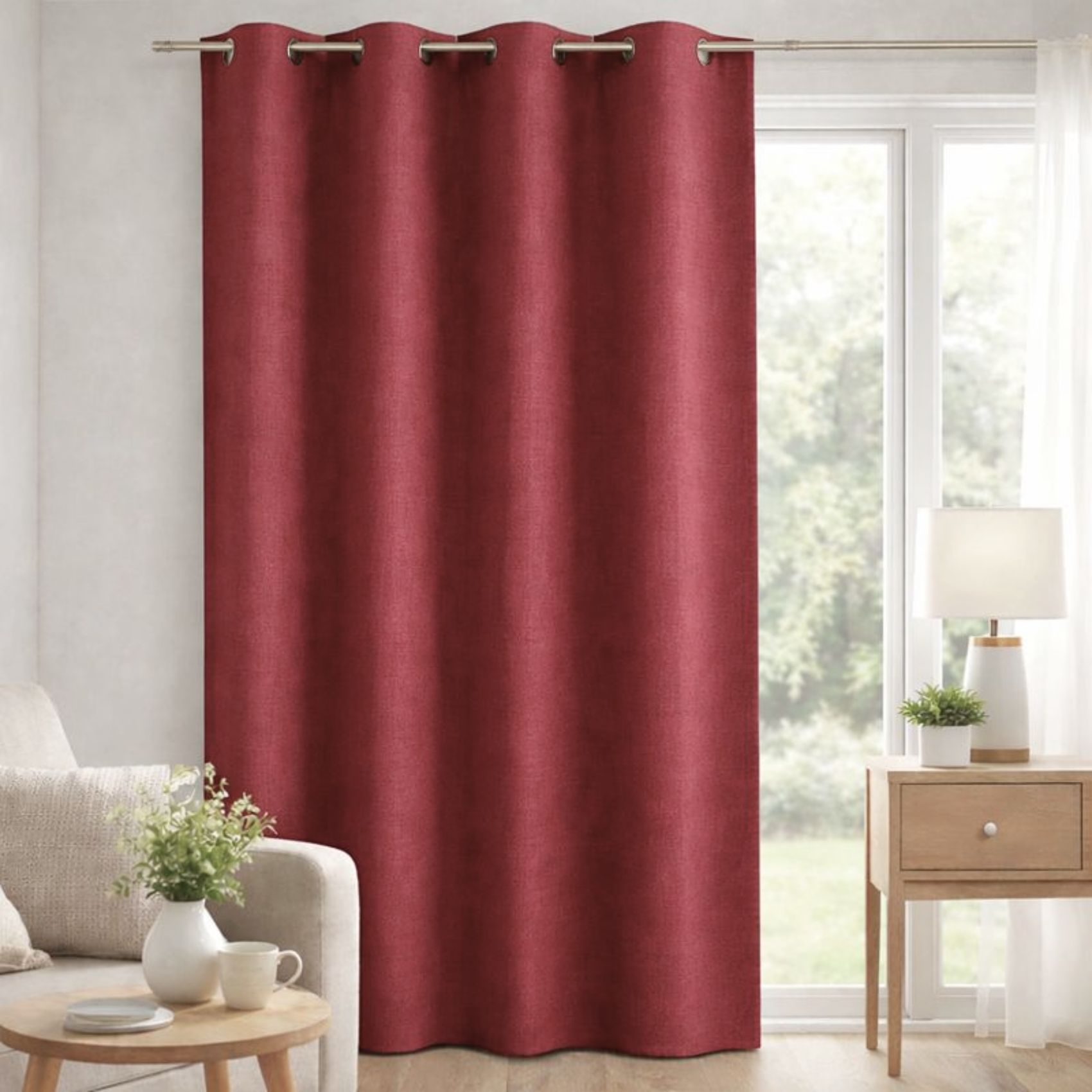 Rideau 100 % occultant uni doublé