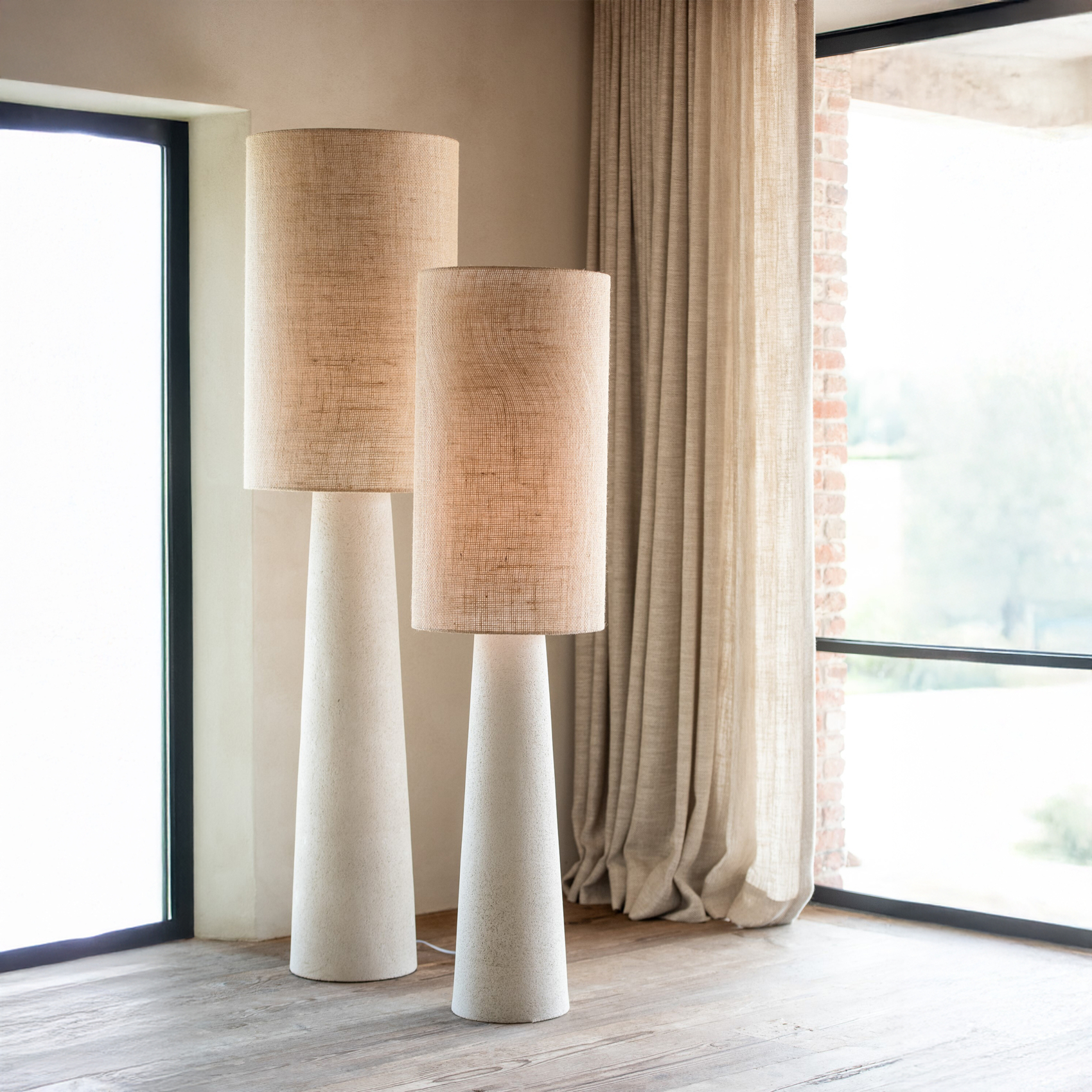Lampadaire en jute et fibre de verre — vue 3