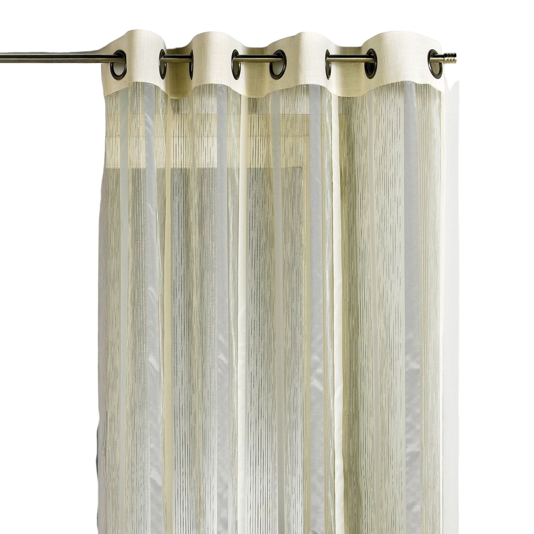 Voilage organza à rayures verticales et parement — vue 6