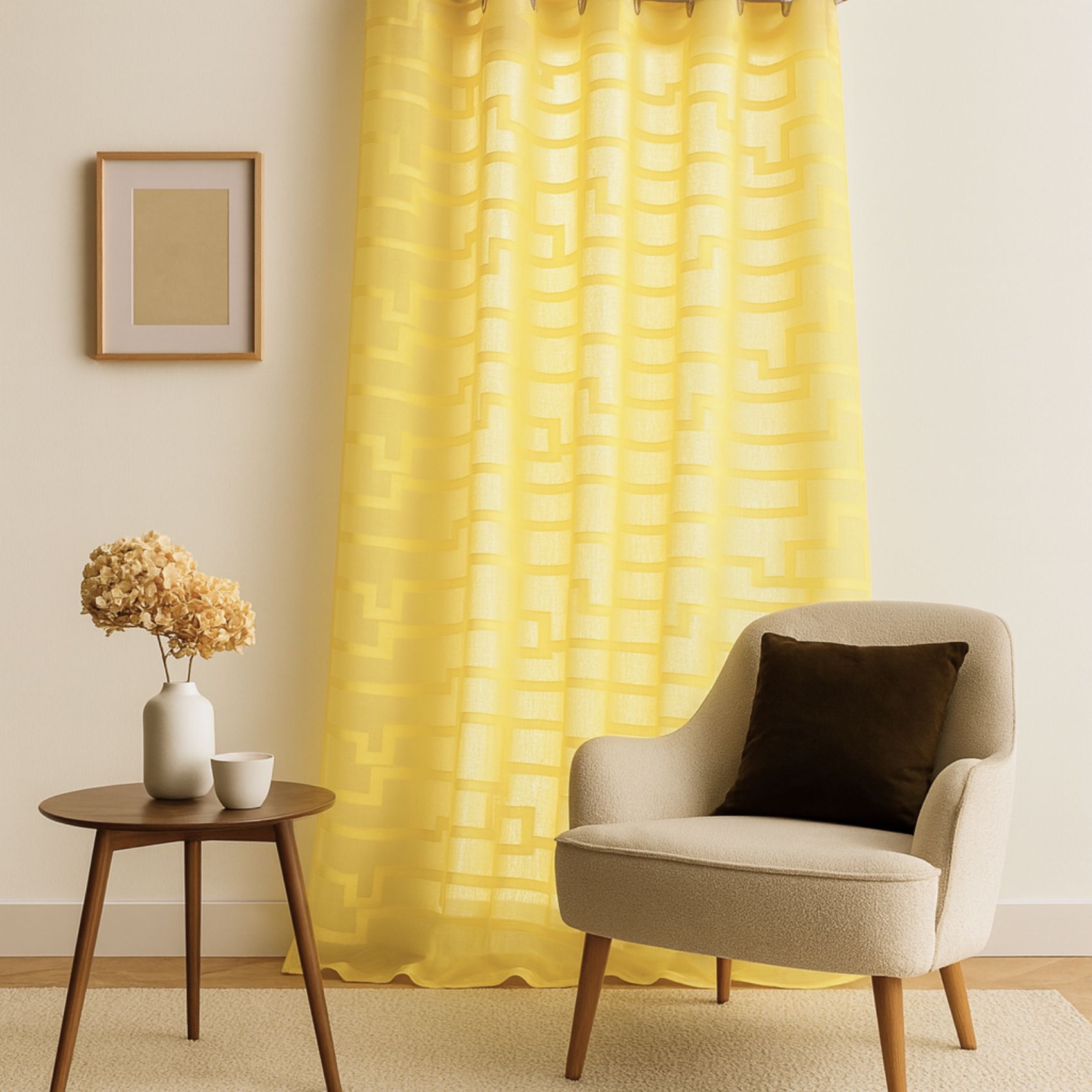 Voilage coloré flash motifs ton sur ton — vue 5