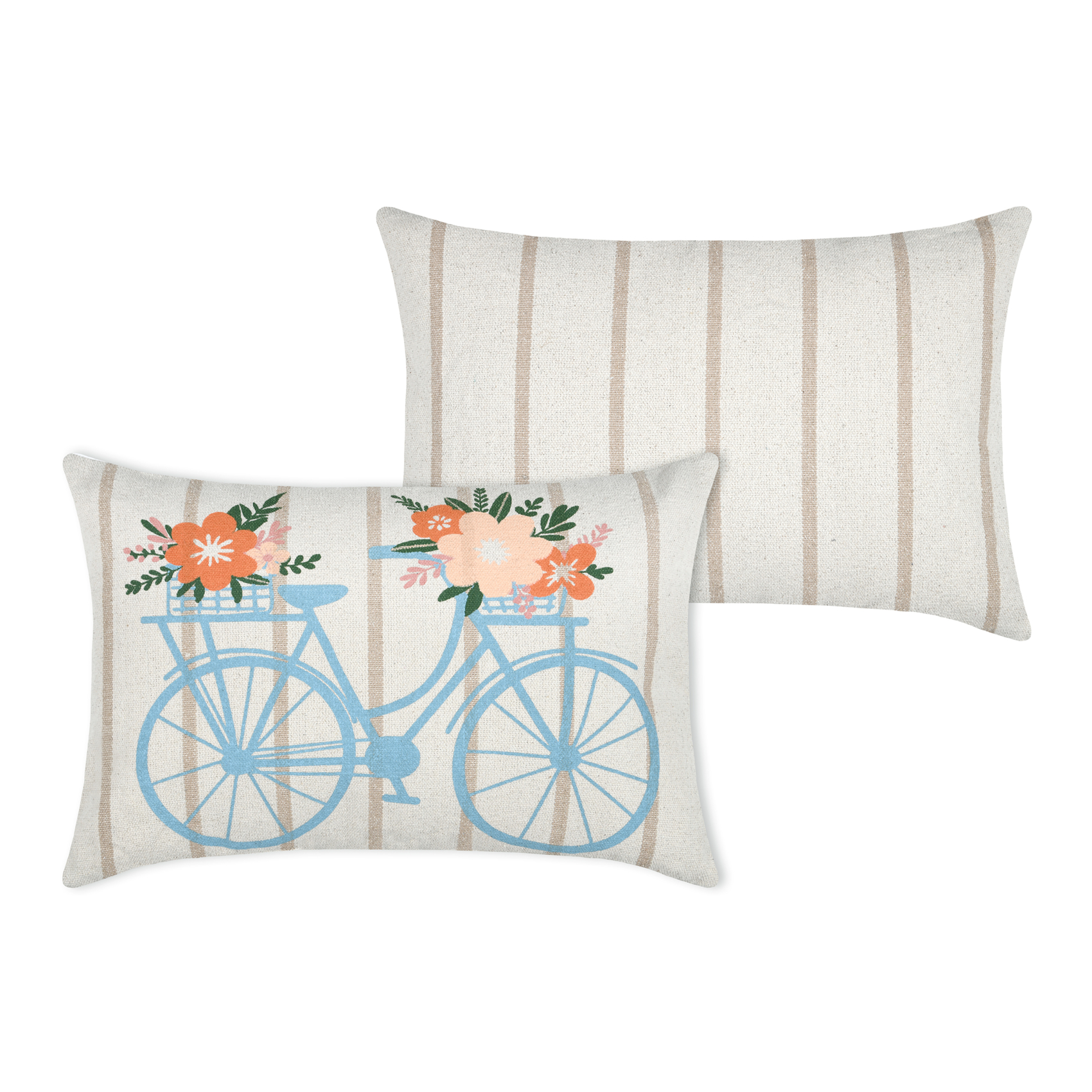 Coussin coton motif vélo fleuri — vue 5