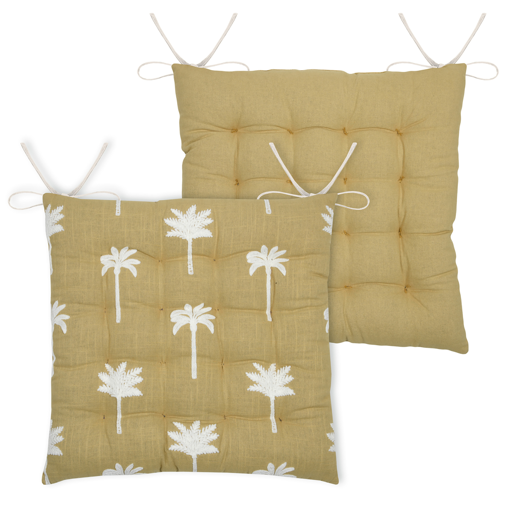 Galette de chaise brodée à motifs palmiers — vue 5