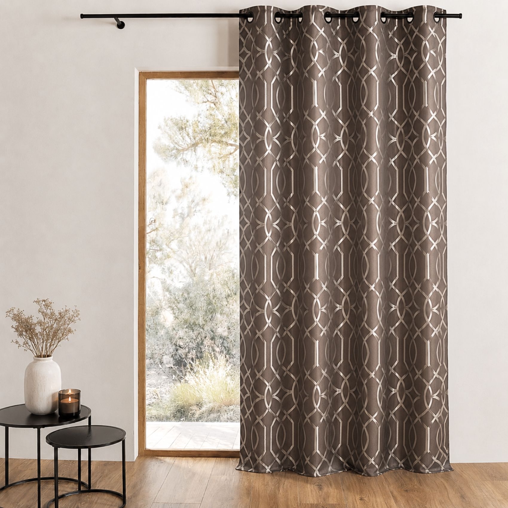 Rideau Ameublement en Jacquard Motif Géométrique