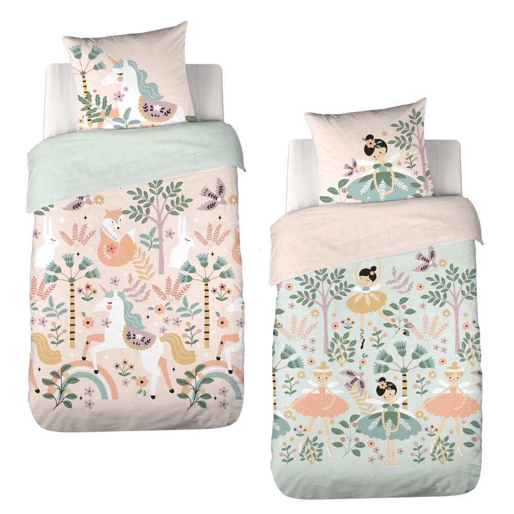 Parure de lit enfant réversible licorne et danseuses — vue 3