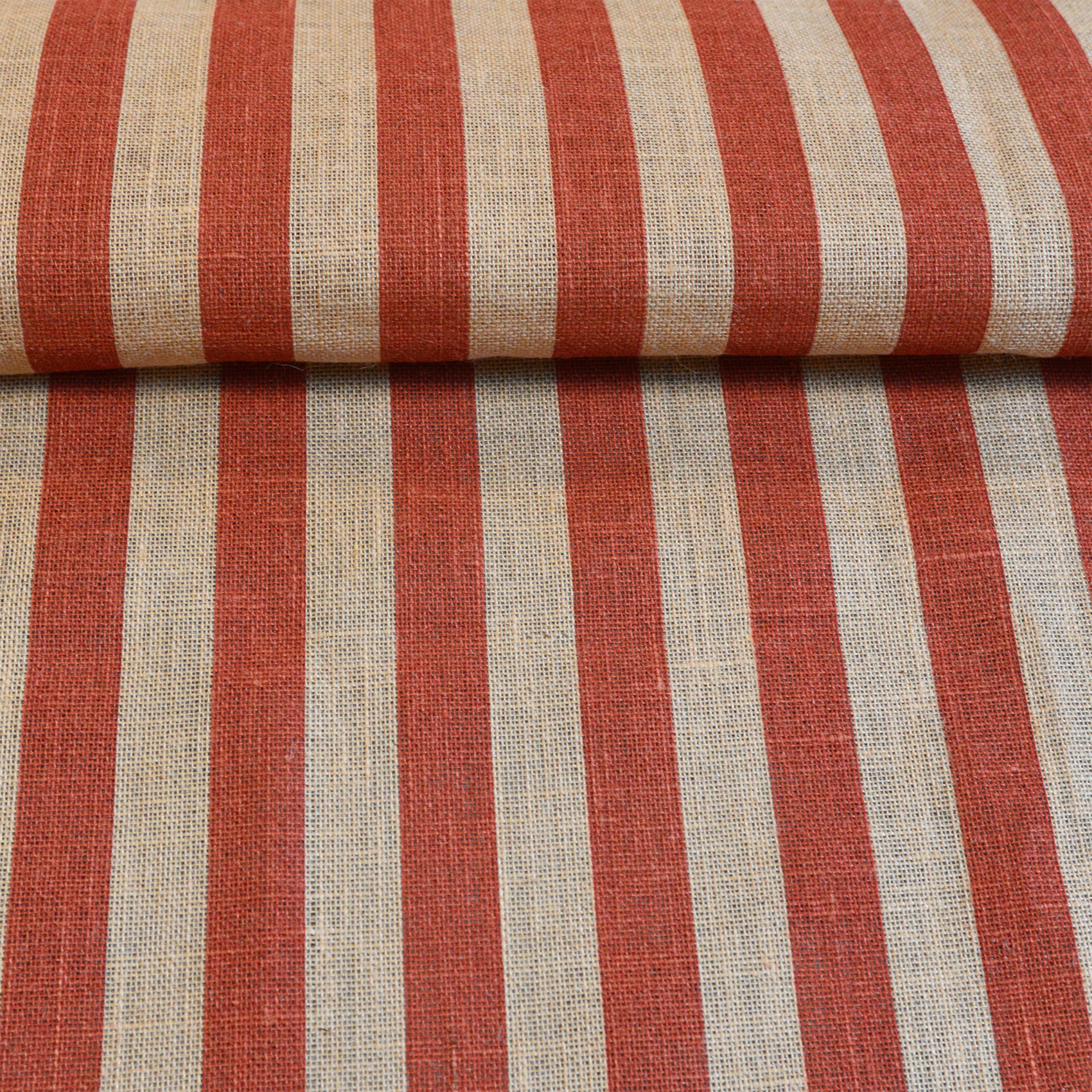 Tissu rayé en jute naturelle — vue 5