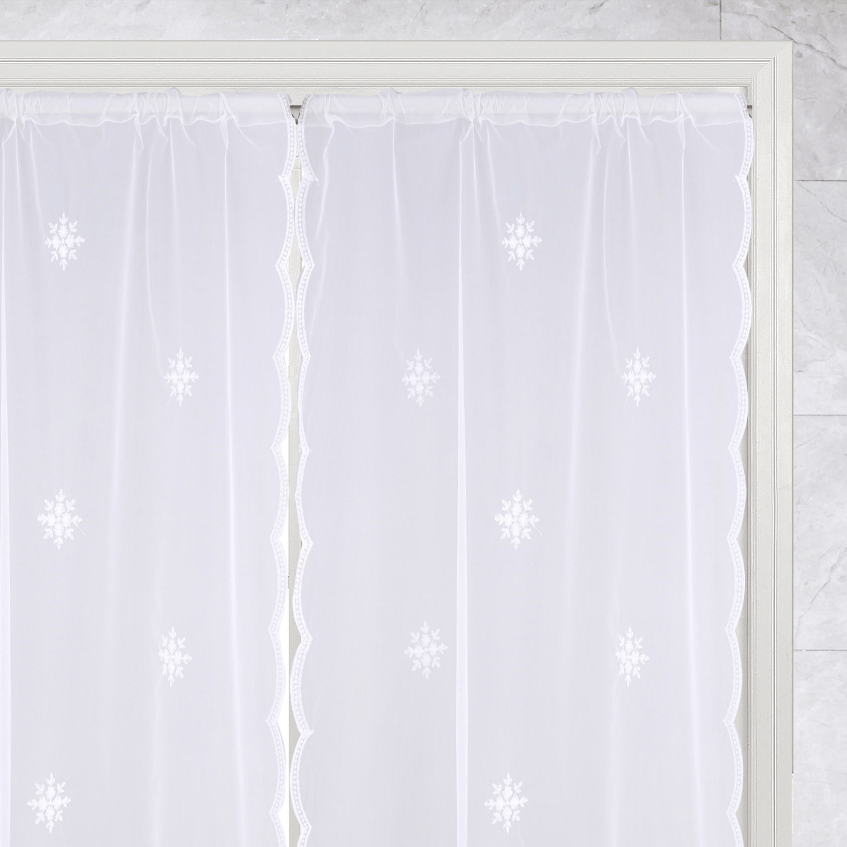 Paire de petits voilages motif flocons — vue 4