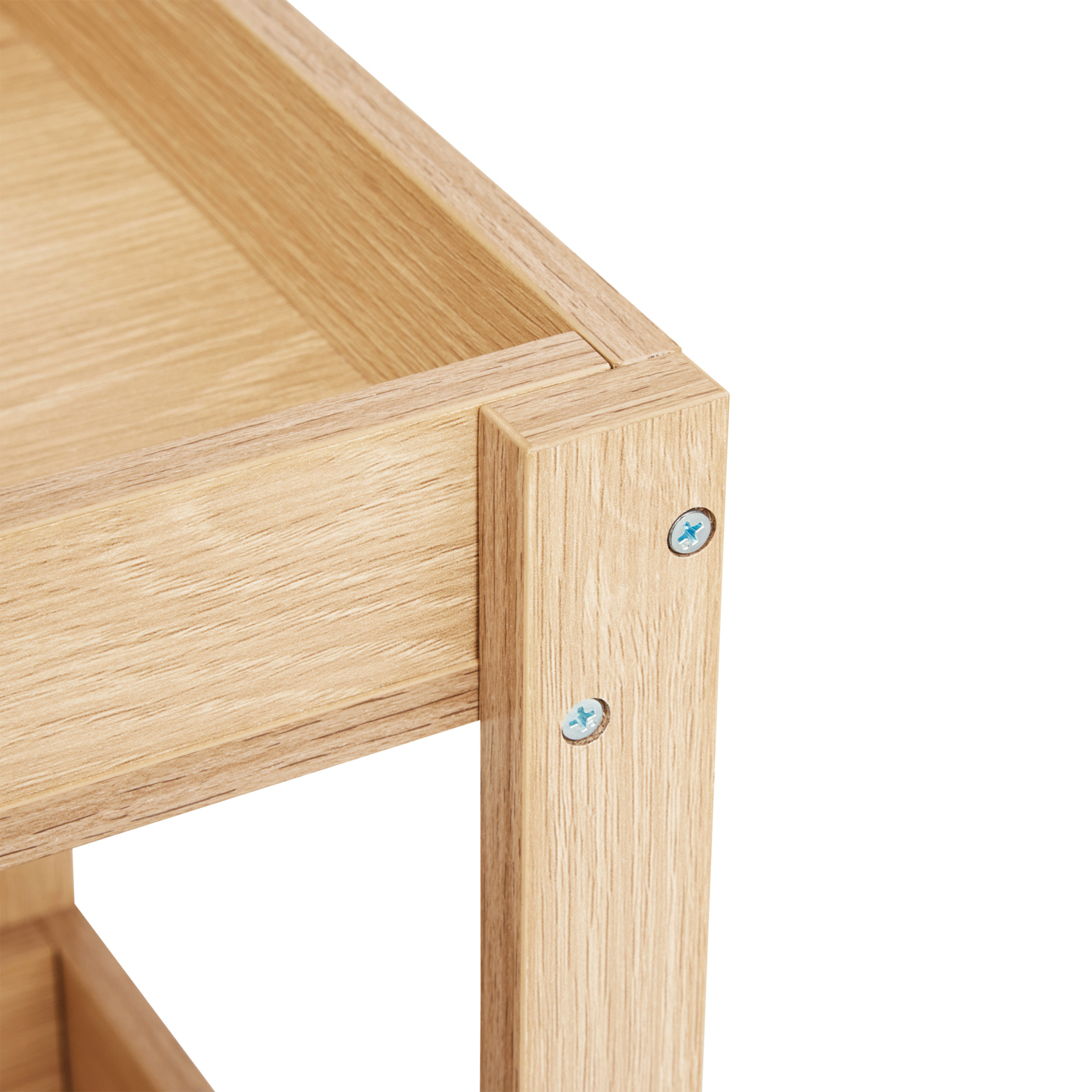 Desserte de rangement en bois à roulettes — vue 3