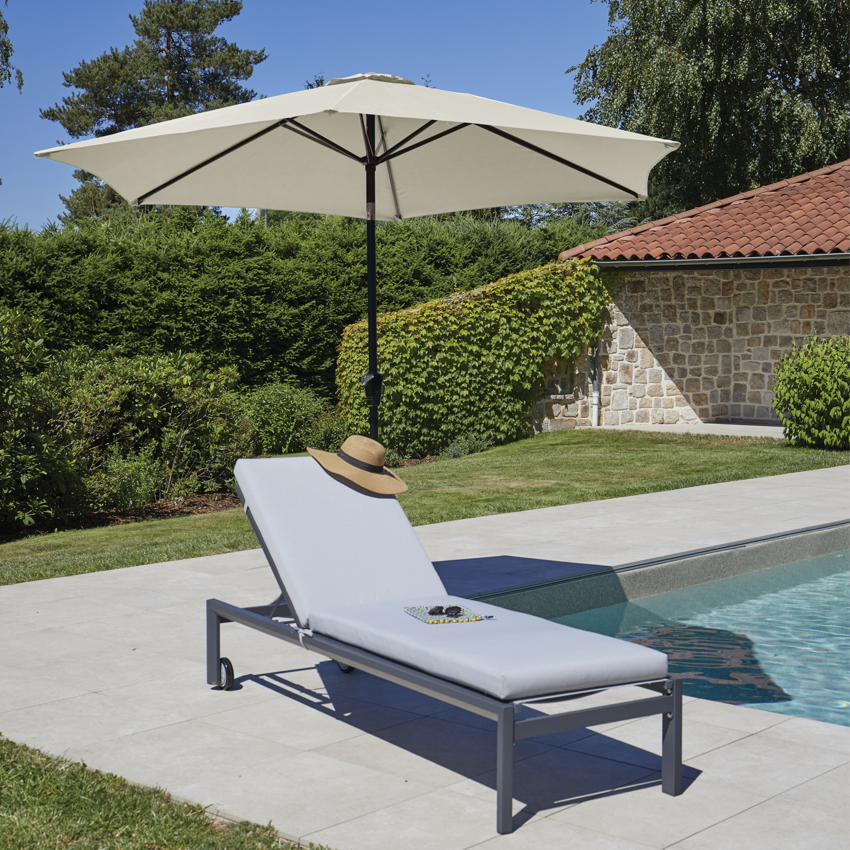 Parasol Centré et Inclinable Ø 3 m en Aluminium — vue 5