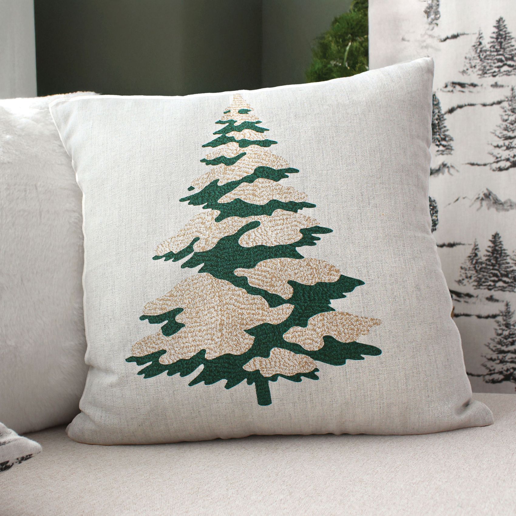 Coussin décoratif motif sapin — vue 6