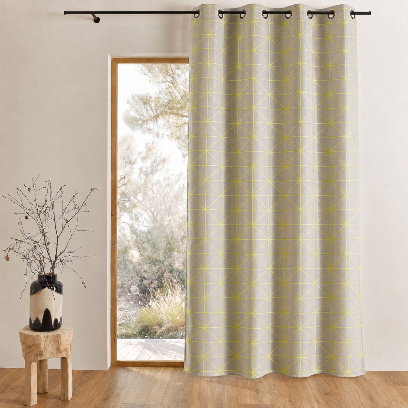 Rideau en toile de coton aux imprimés design