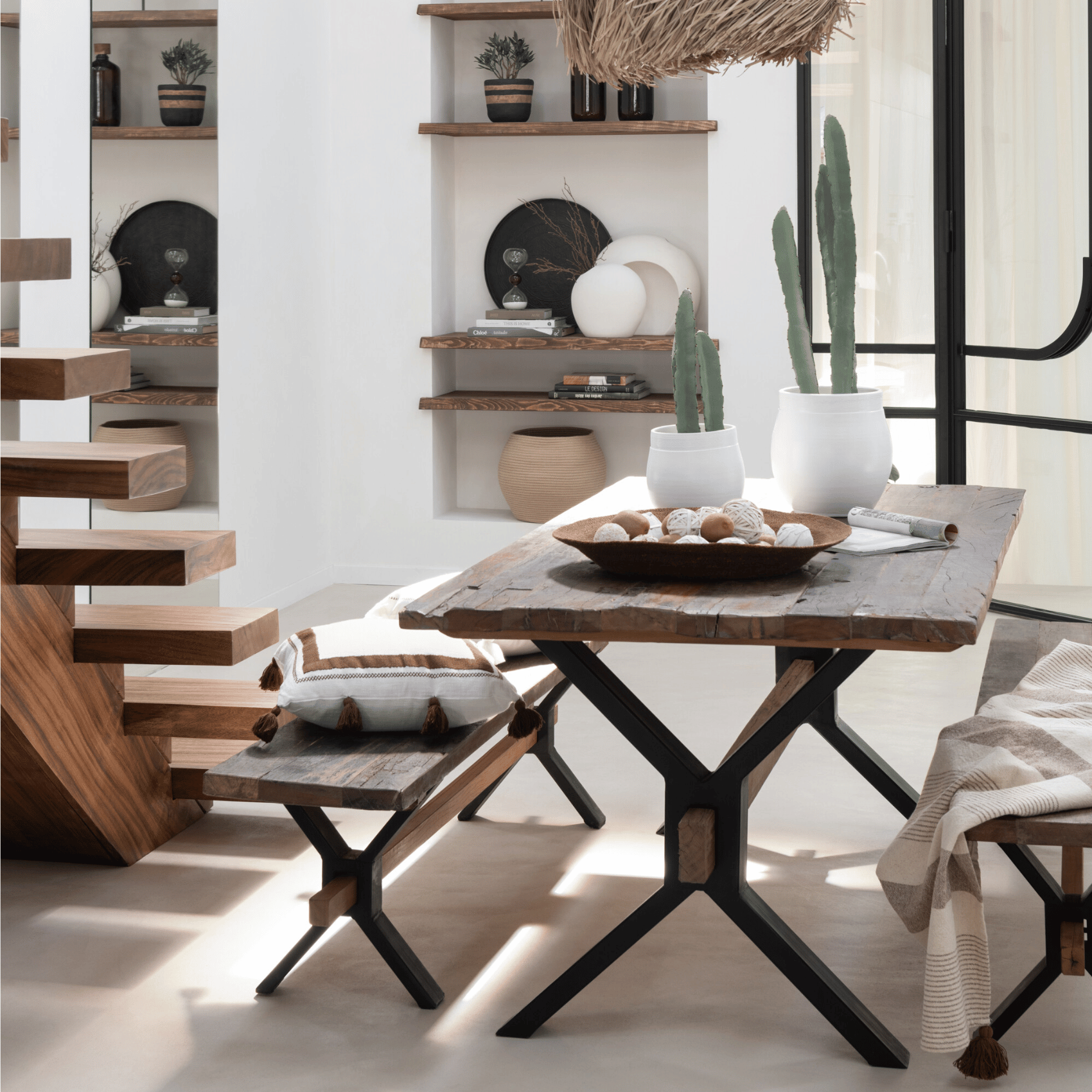 Banc vintage en bois — vue 4