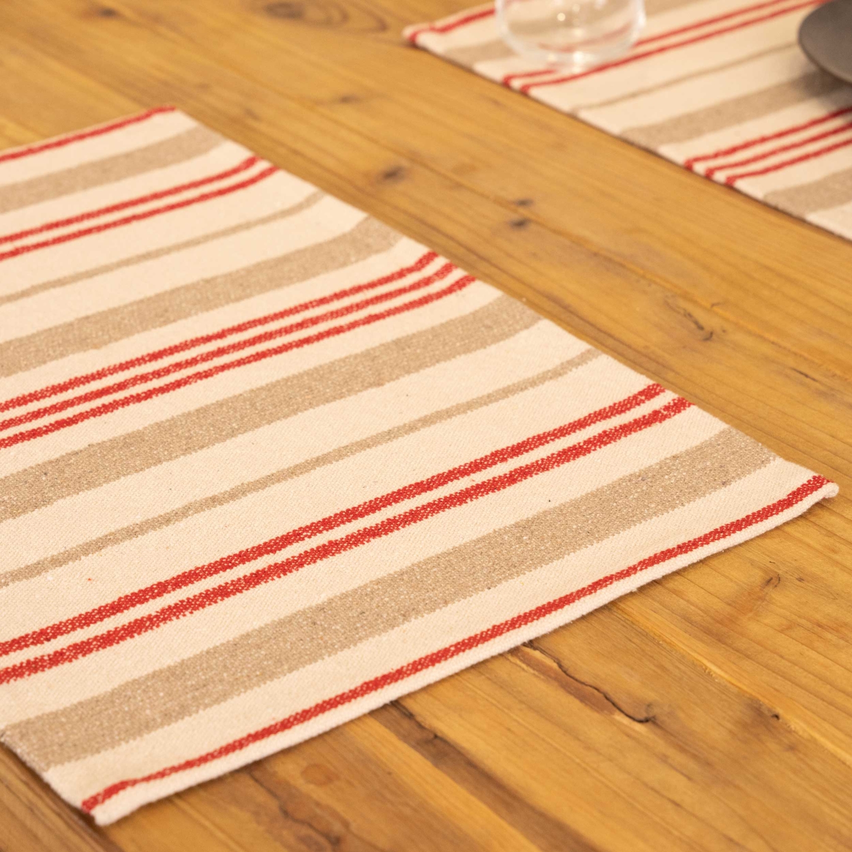 Set de table en coton épais rayures — vue 3