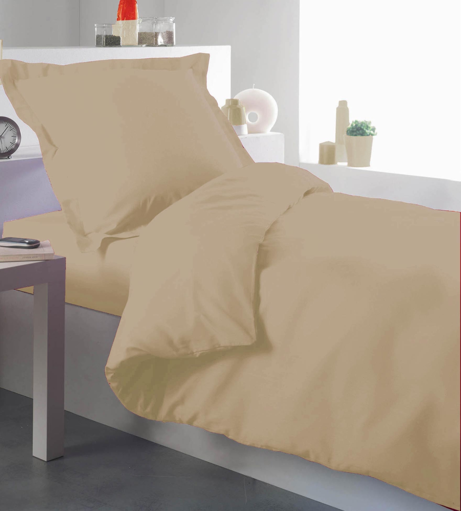 Housse de couette percale 140 x 200 cm unie — vue 3