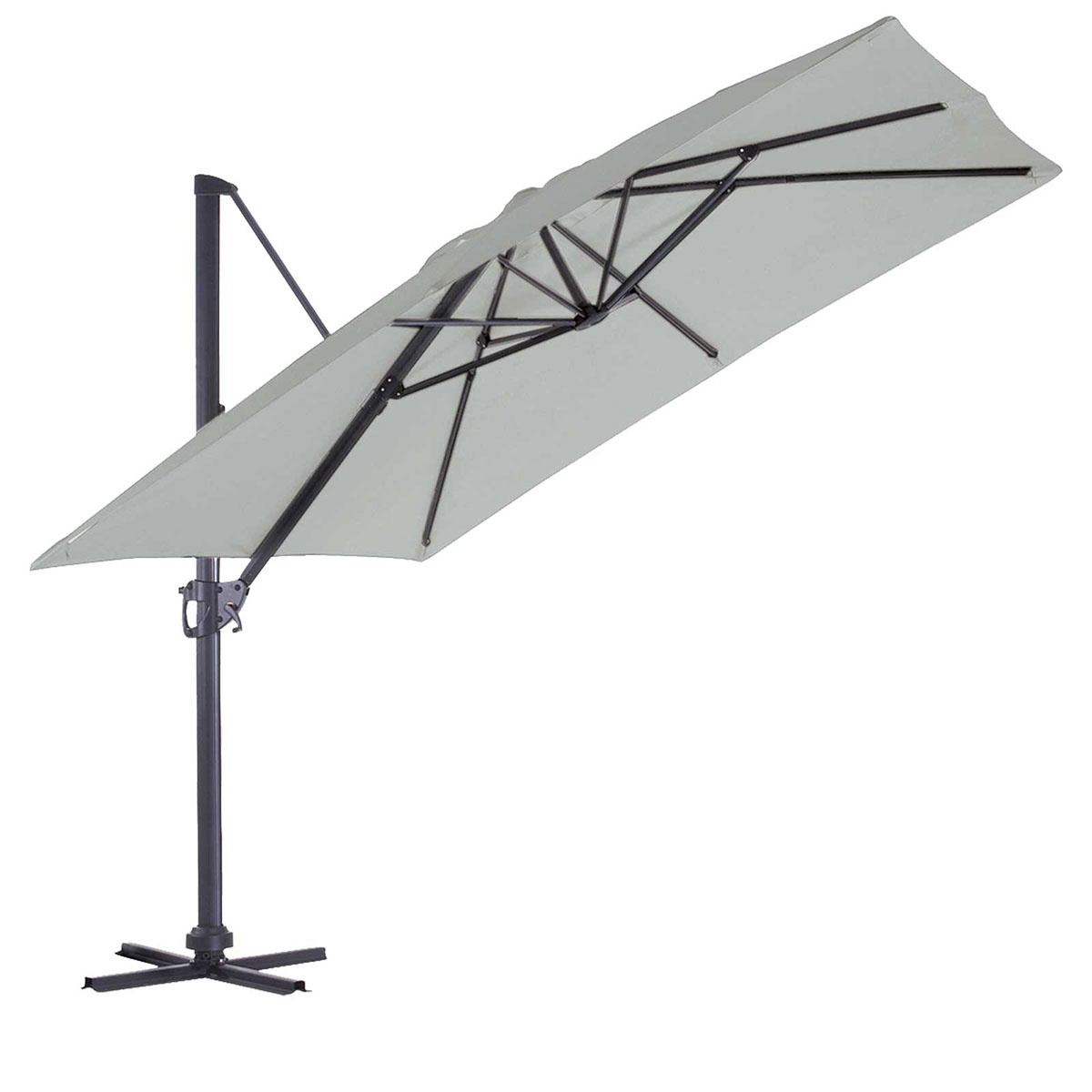 Parasol en Aluminium à Pied Déporté de 3 x 3 m — vue 5