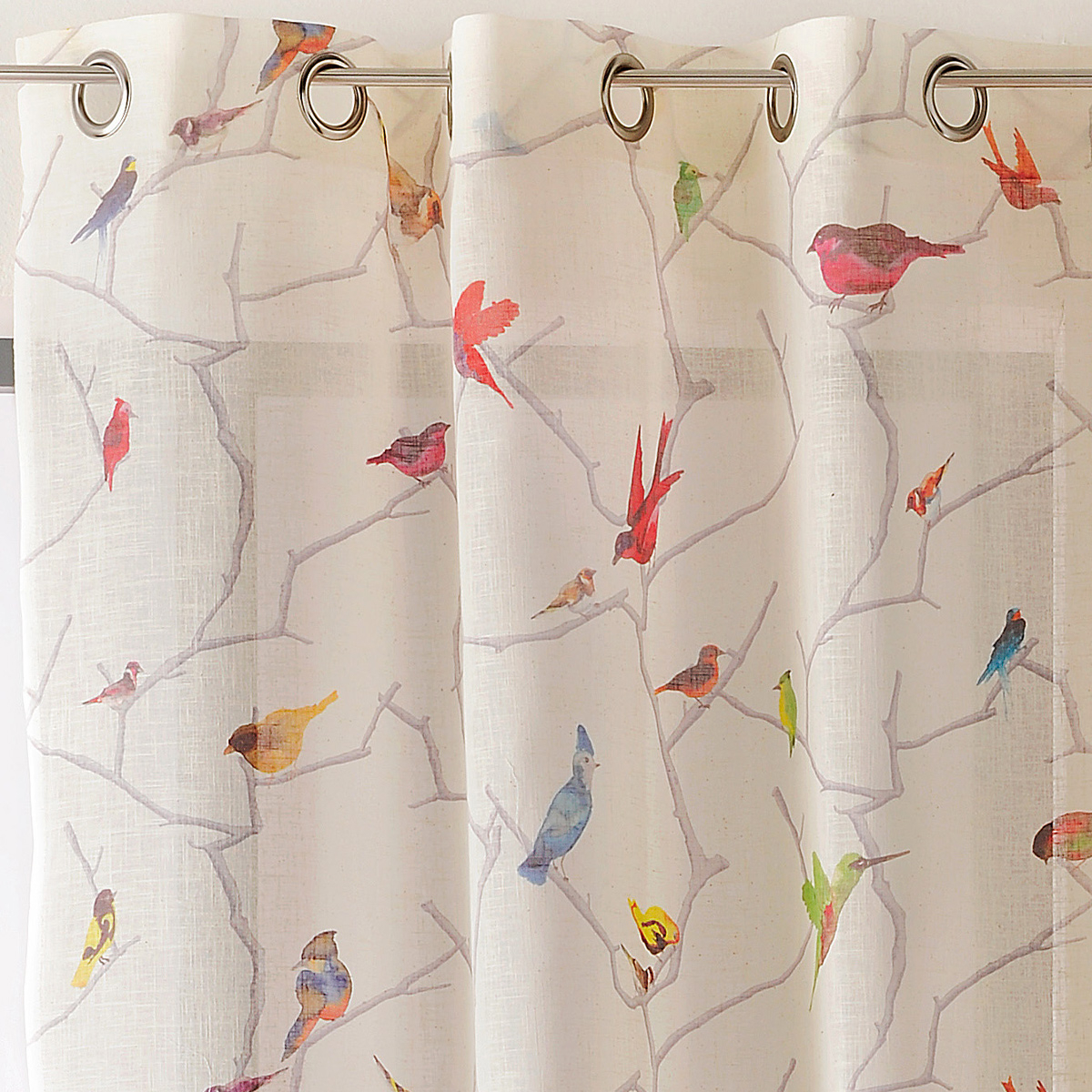 Rideau occultant bucolique imprimé colibri — vue 3