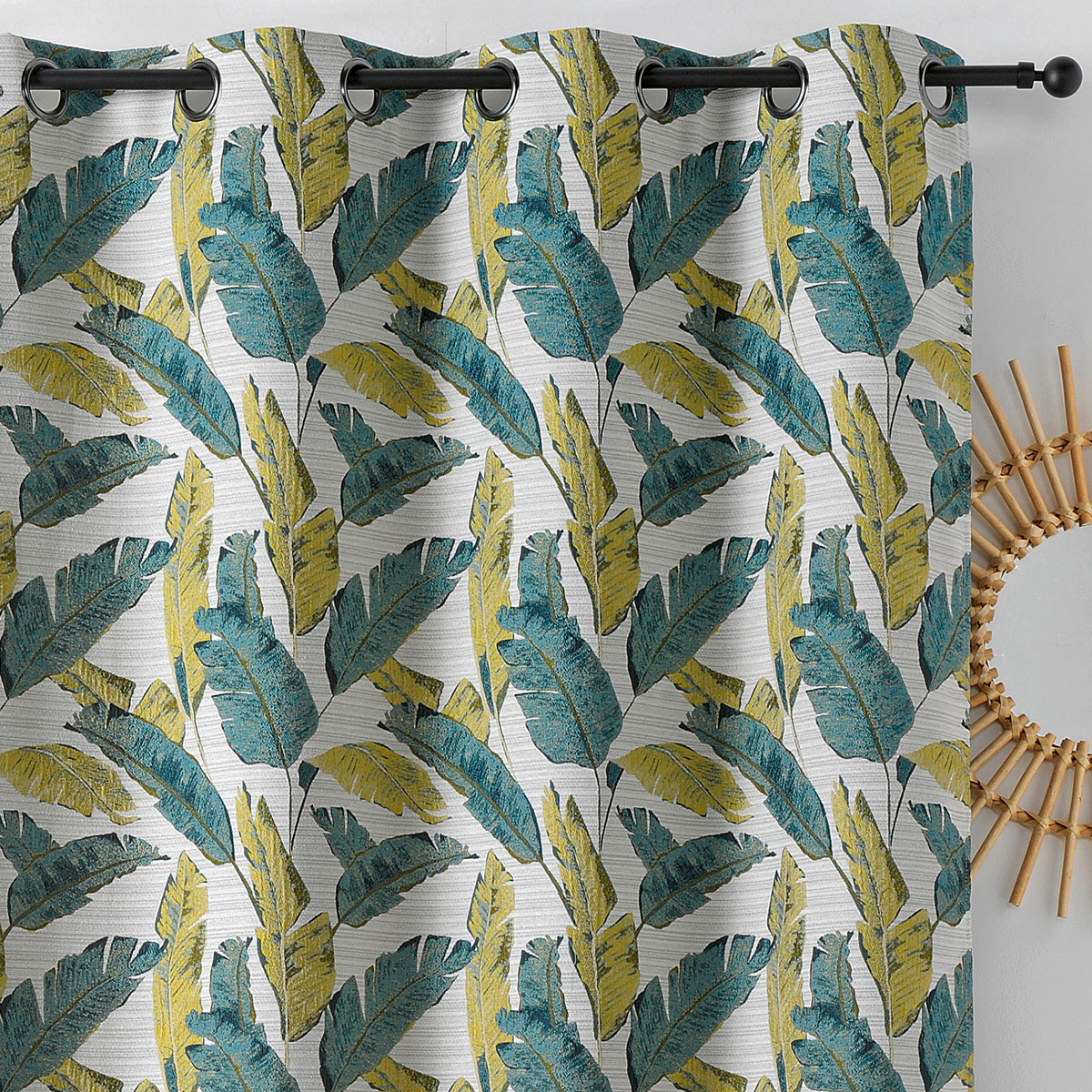 Rideau tamisant feuilles de bananier