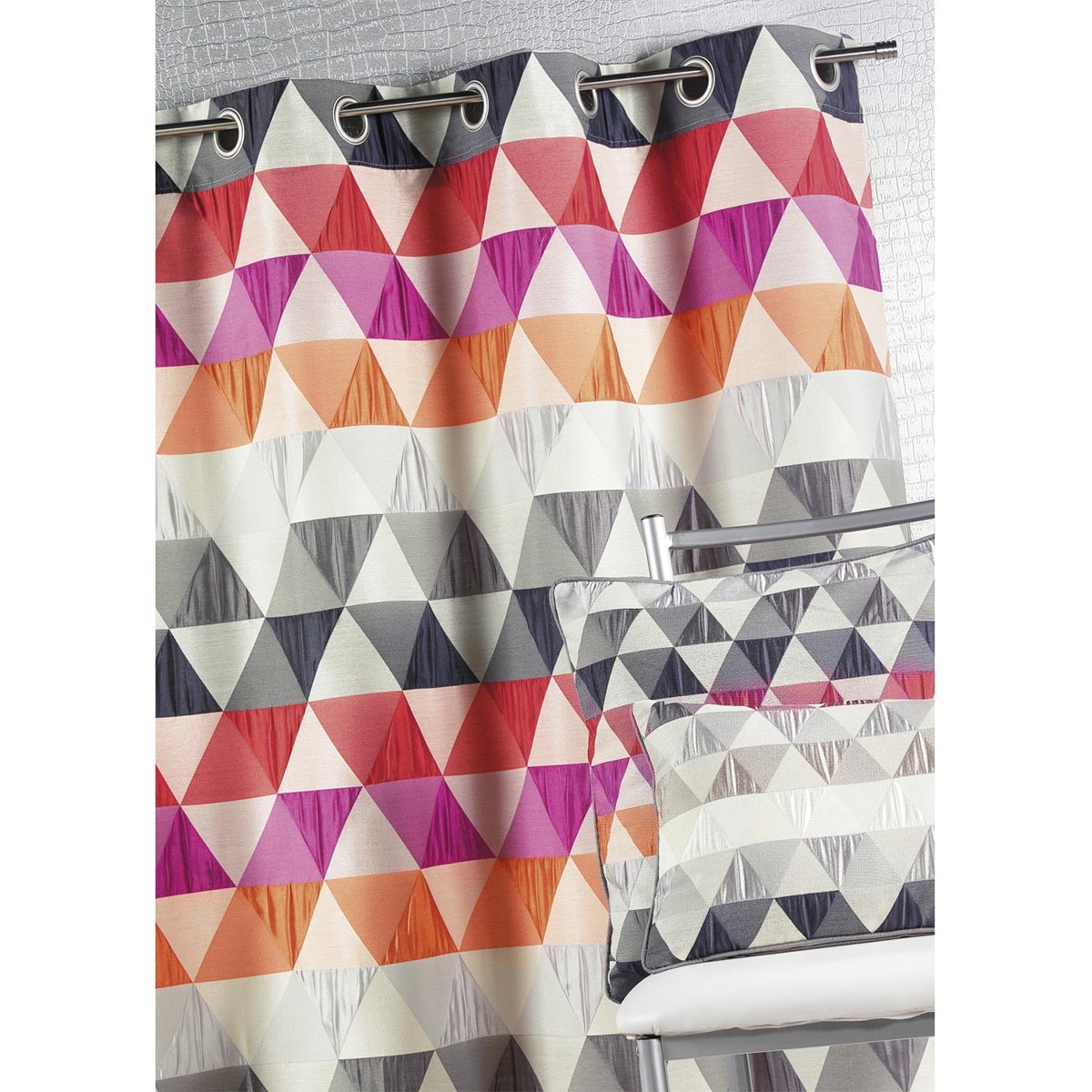 Rideau jacquard motif triangles — vue 5