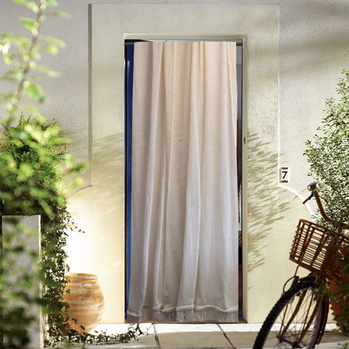 Rideau de Porte Marseillais uni à franges