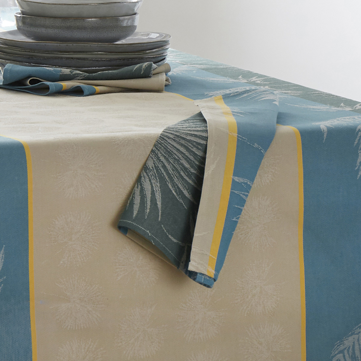 Lot de 3 serviettes tropicales à jacquard enduit — vue 3