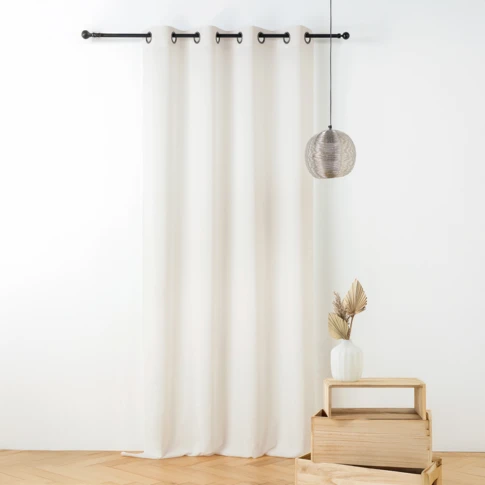 Voilage en polyester coton au toucher doux et souple 140 x 240 cm ECRU
