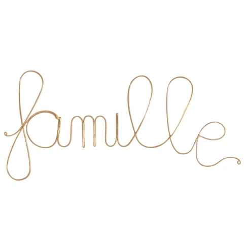 Mot fil de laiton doré "FAMILLE"