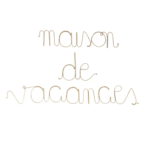 Mot Laiton MAISON DU BONHEUR 65 x 10 cm Doré Vieilli