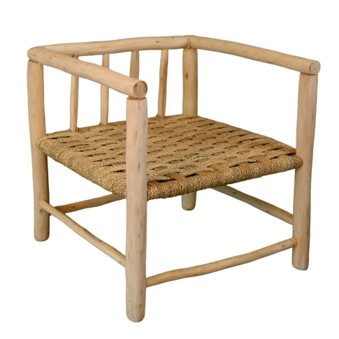 Fauteuil bois naturel Asilah