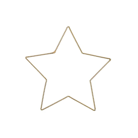Déco murale étoile fil laiton S 10 x 10 cm Doré Vieilli