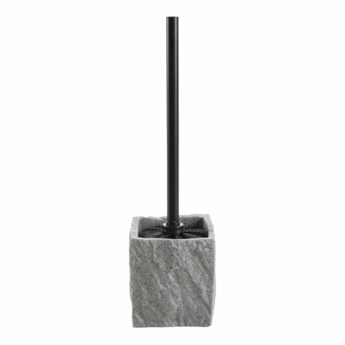 Brosse WC effet minéral 10 x 10 x 37 cm GRIS