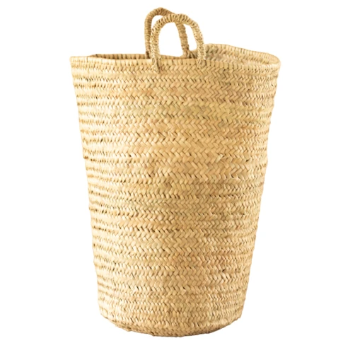 Grand panier en feuilles de palmier avec anse  35 x 55 cm Naturel