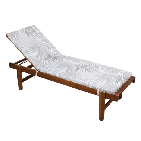 Matelas bain de soleil motif feuillage 60 x 190 cm NATUREL