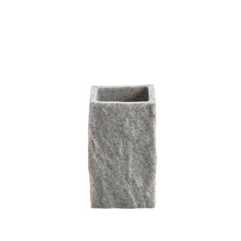 Gobelet effet minéral salle de bain 7 x 7 x 12 cm GRIS