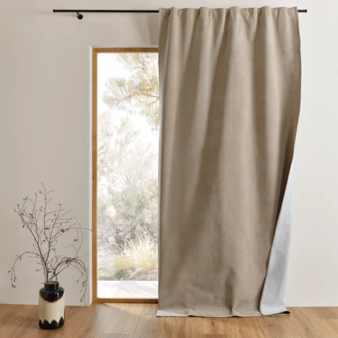 RIDEAU OCCULTANT THERMIQUE-3 COUCHES-BEIGE-140X261 140 x 260 cm BEIGE