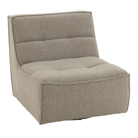 Fauteuil pivotant carré en tissu bouclette 97 x 83 x 83 cm Taupe