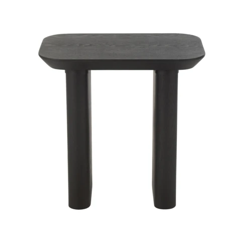 Table basse bois de sapin rectangulaire 38 x 60 cm Noir Mat