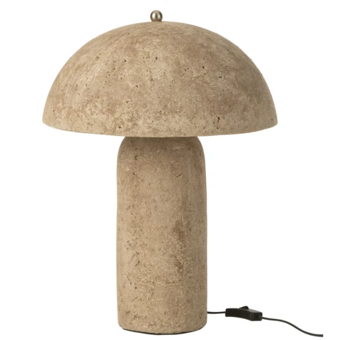 Lampe à poser forme champignon en papier mâché 0 cm Beige foncé