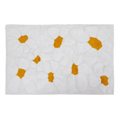 Tapis brodé marguerites