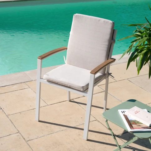 Coussin de chaise extérieur toile olefine outdoor 40 x 90 cm Naturel