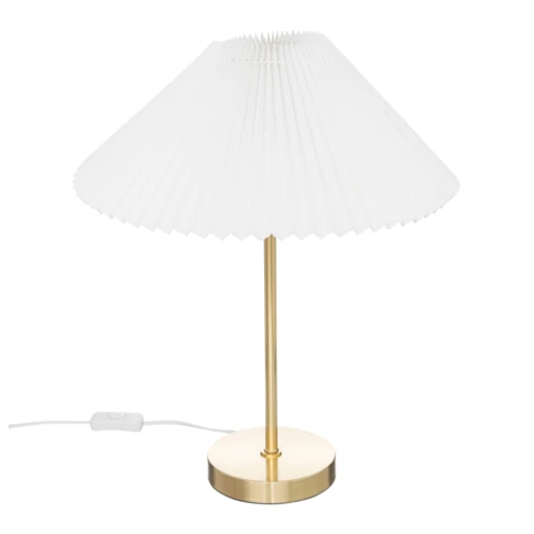 Lampe doré avec abat-jour plissé