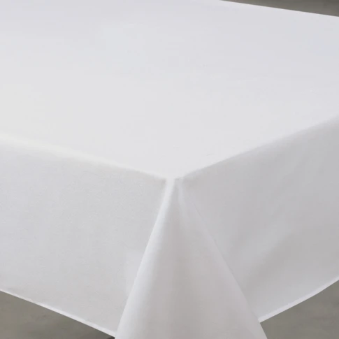 Nappe déperlante anti-taches effet lin 145 x 240 cm BLANC
