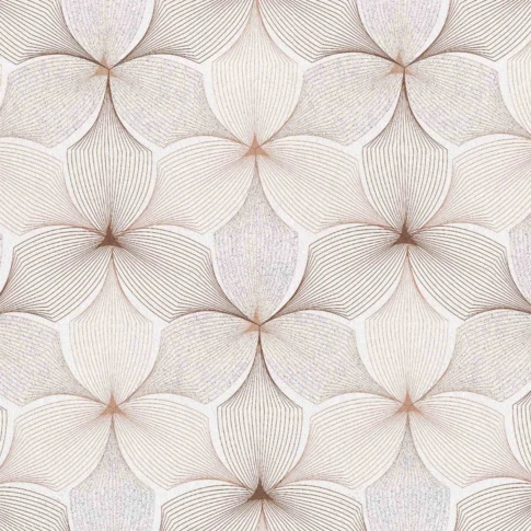 Nappe texturée motif floral pailleté sur mesure 140 cm Naturel