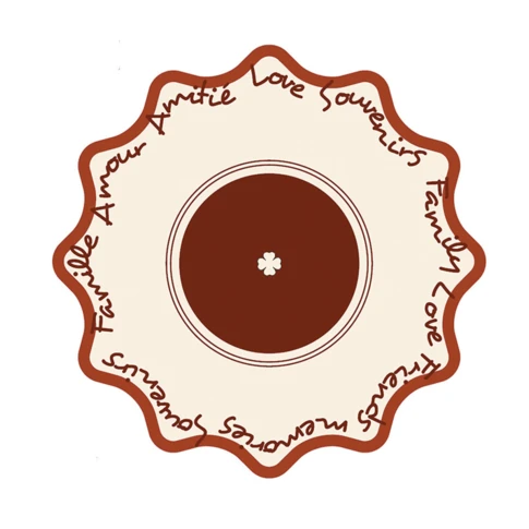 Set de table rond rigide avec écriture décorative 35 x 35 cm Rouge