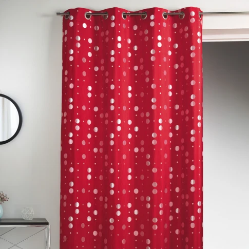 Rideau en jacquard froissé à imprimés "rond"