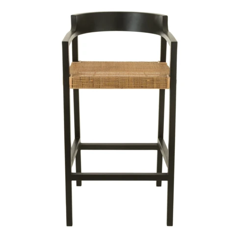 Chaise de bar en teck 0 cm Noir