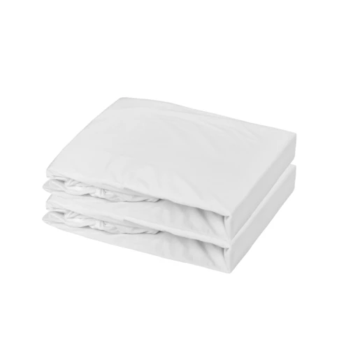 Lot alèse imperméable et drap-housse bébé en coton 60 x 120 x 15 cm Blanc