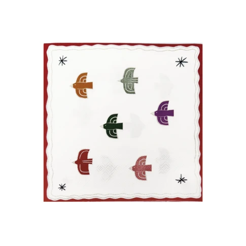 serviette papier oiseau x20 33 x 33 cm Rouge