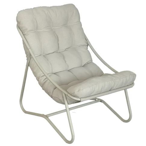 Fauteuil de jardin détente avec coussin 0 cm Beige