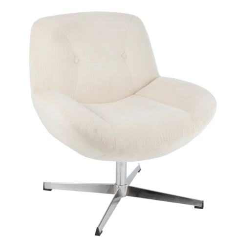 Chaise lounge effet velours texturé 72 x 75 x 79 cm Crème